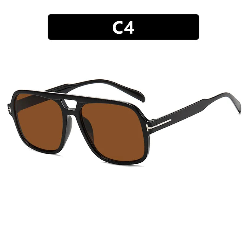 New Women Sunglasses High End Street Photography Modern Trendy T-Shaped Large Frame Pilot Sun Glasses Hip Hop Bouncy Sun Glasses