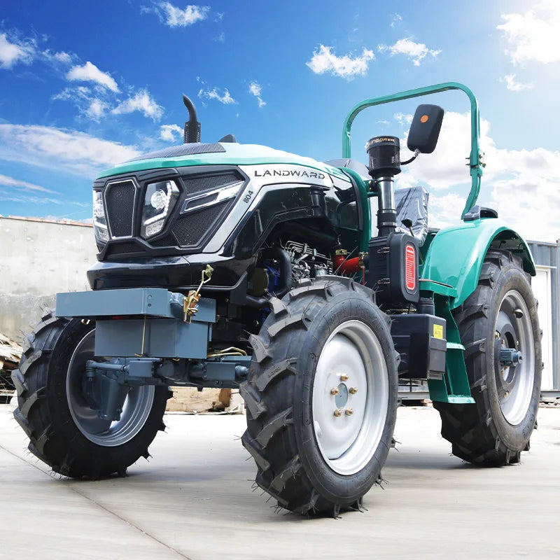 China Agricultural 25HP Tractor 4WD Household Wheel High-Horsepower Rotary Tractor Tiller Ride-On 50HP Tiller Tractor Customized