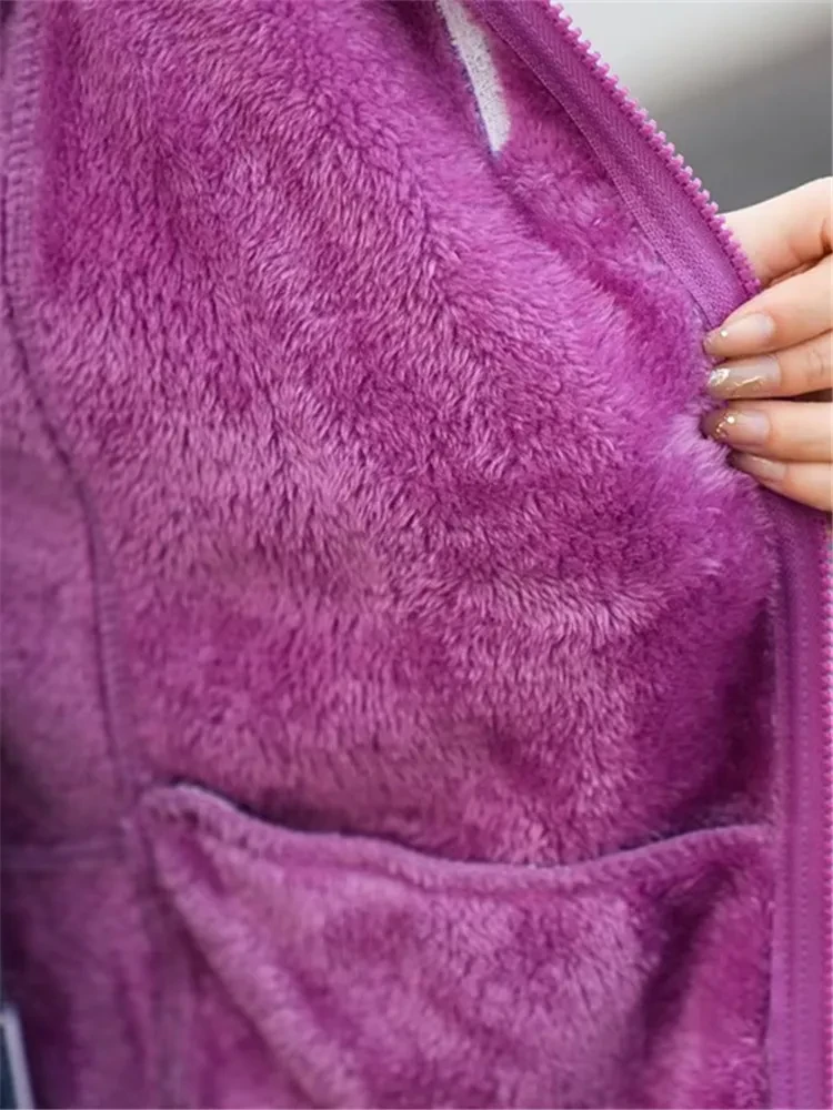 Plus Size Women's Clothing Autumn And Winter Hoodies & Sweatshirt Long Sleeve Zipper Polar Fleece Thick Casual Sports Sweatshirt - Afbeelding 4