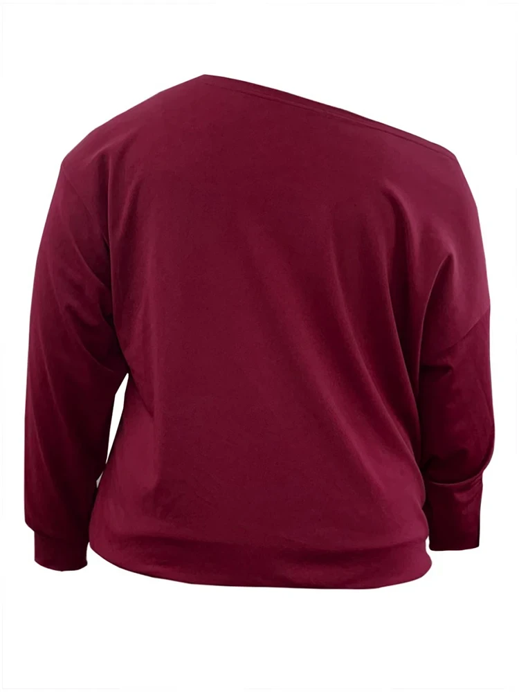 LW Plus Size Oversized Sweatshirt Women 2024 Autumn Winter Love Letter Print Pullovers Lady Casual Large Size Top Woman Clothing - Afbeelding 4