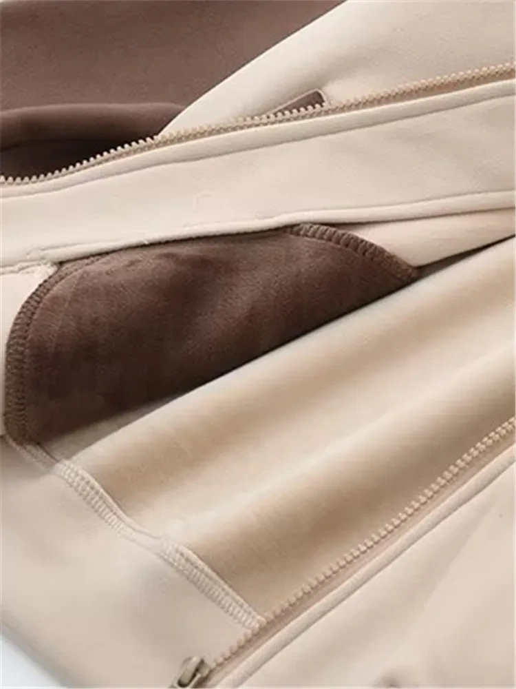 Plus Size Women's Clothing Autumn Winter Hoodies &Sweatshirts Hooded Long Sleeves Mixed color Warm Sweatshirt With Fleece Inside - Afbeelding 4