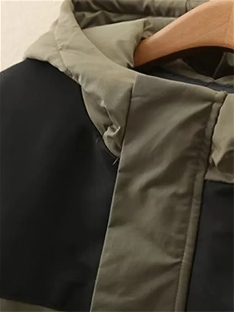 Plus Size Women's Clothing New Winter Jacket Long Sleeve Hooded Zipped Windproof Warm Coat With Cotton And Thickened Interlayer - Afbeelding 4