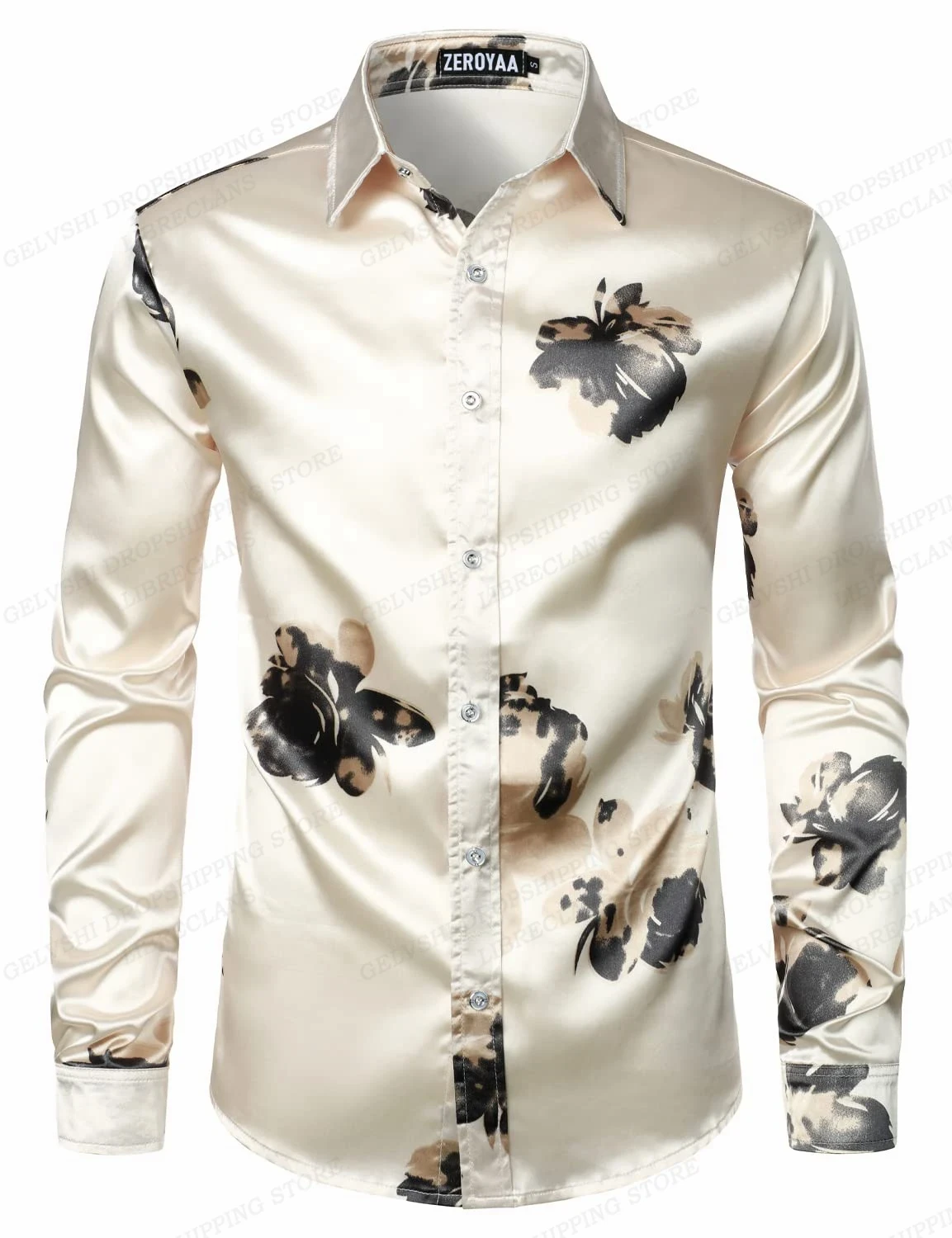 Gold Chain Hawaii Shirts Butterfly 3d Print Shirts Men Fashion Shirts Long Sleeve Beach Blouse Luxury Lapel Shirt Men's Clothing - Afbeelding 17