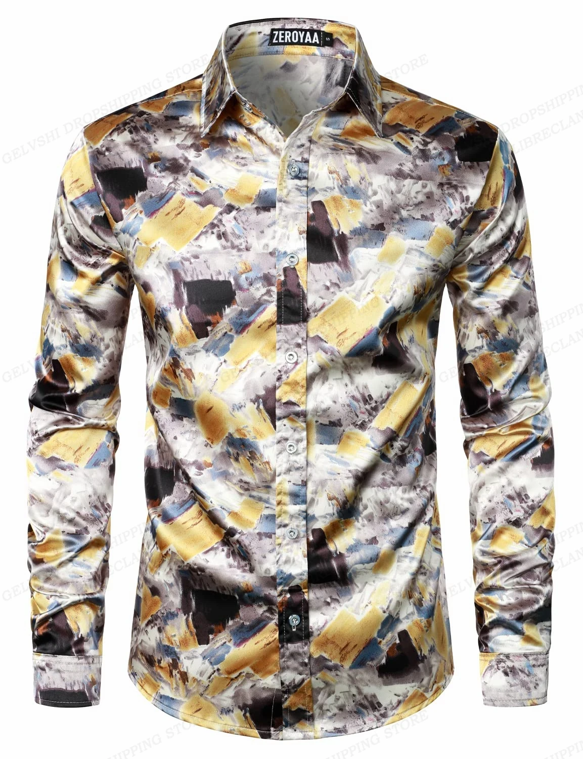 Gold Chain Hawaii Shirts Butterfly 3d Print Shirts Men Fashion Shirts Long Sleeve Beach Blouse Luxury Lapel Shirt Men's Clothing - Afbeelding 10