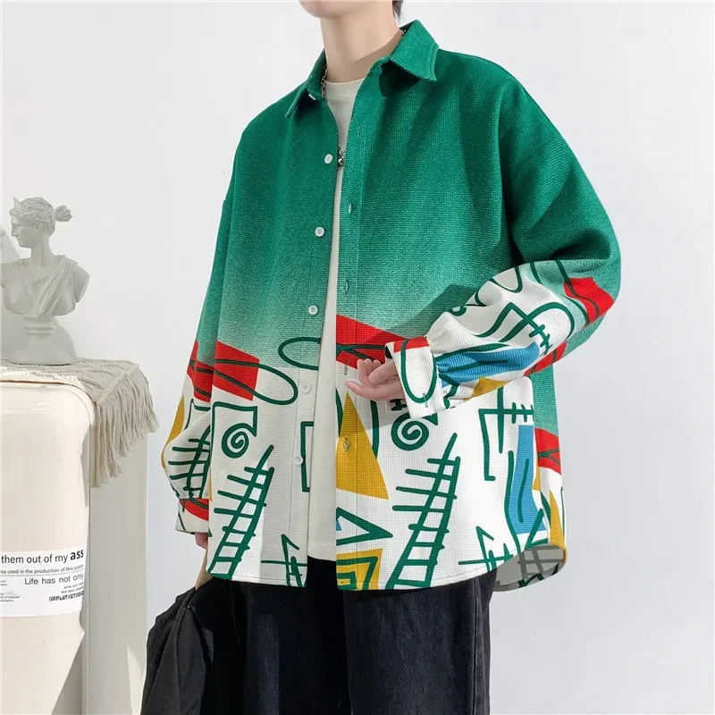 New 2024 Spring Autumn Long Sleeve Cotton Shirts Men's Slim Lapel Tops Streetwear Beach Blouses Casual Thin Single Breasted Coat