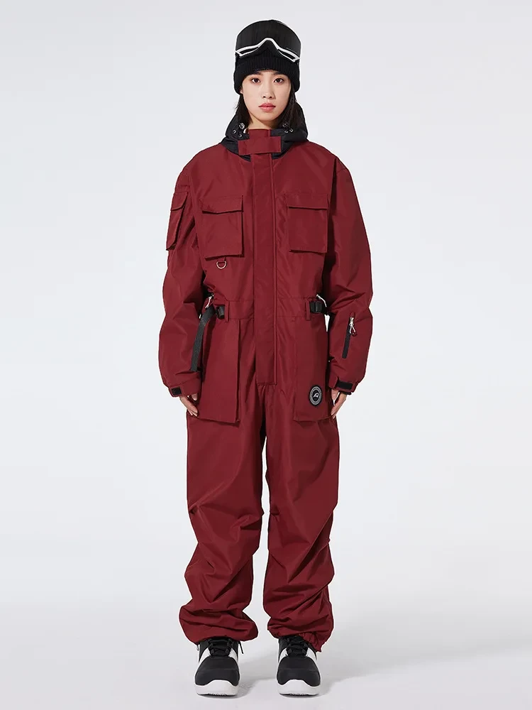One-piece Ski Suit for Women And Men Thickening Snowboard Overalls Winter Windproof Waterproof Jumpsuit Clothing Skiing Suit - Afbeelding 5