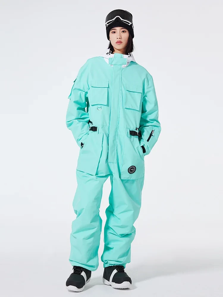 One-piece Ski Suit for Women And Men Thickening Snowboard Overalls Winter Windproof Waterproof Jumpsuit Clothing Skiing Suit - Afbeelding 3