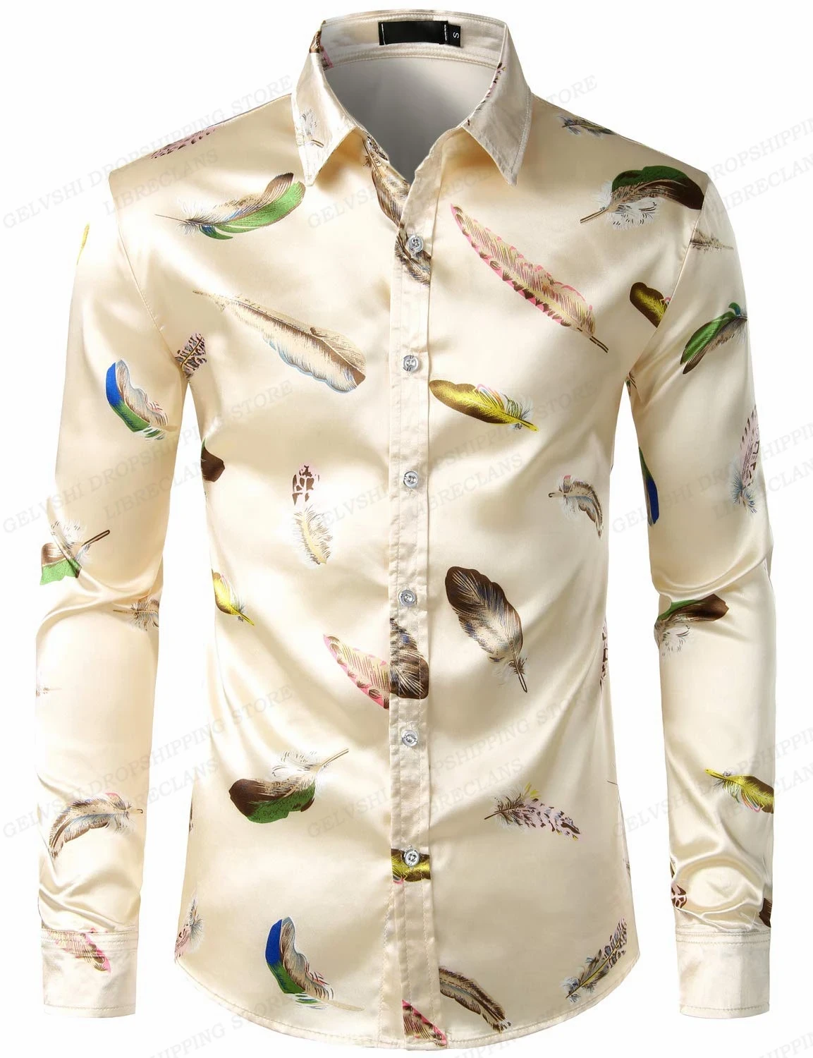 Gold Chain Hawaii Shirts Butterfly 3d Print Shirts Men Fashion Shirts Long Sleeve Beach Blouse Luxury Lapel Shirt Men's Clothing - Afbeelding 14