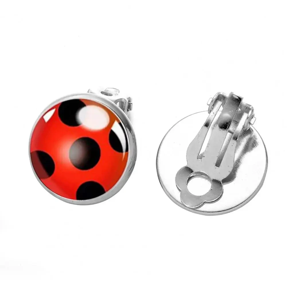 Women's Ear Clips Cute Anti-rust Ladies Glass Ladybug Earrings Hoop Dot Earrings Jewelry Women Clip Earrings Daily Wear - Afbeelding 7
