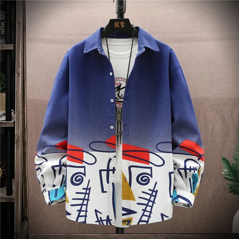 New 2024 Spring Autumn Long Sleeve Cotton Shirts Men's Slim Lapel Tops Streetwear Beach Blouses Casual Thin Single Breasted Coat - Afbeelding 4