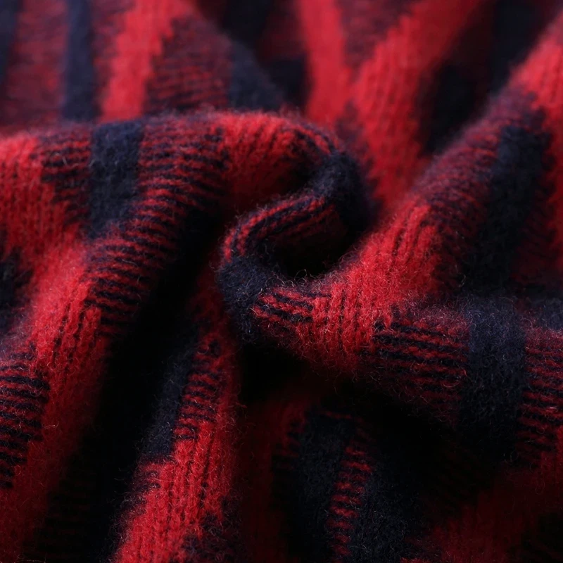 Men's 100% merino wool autumn and winter new round neck cashmere pullover thickened warm solid color high-end sweater long sleev - Afbeelding 4