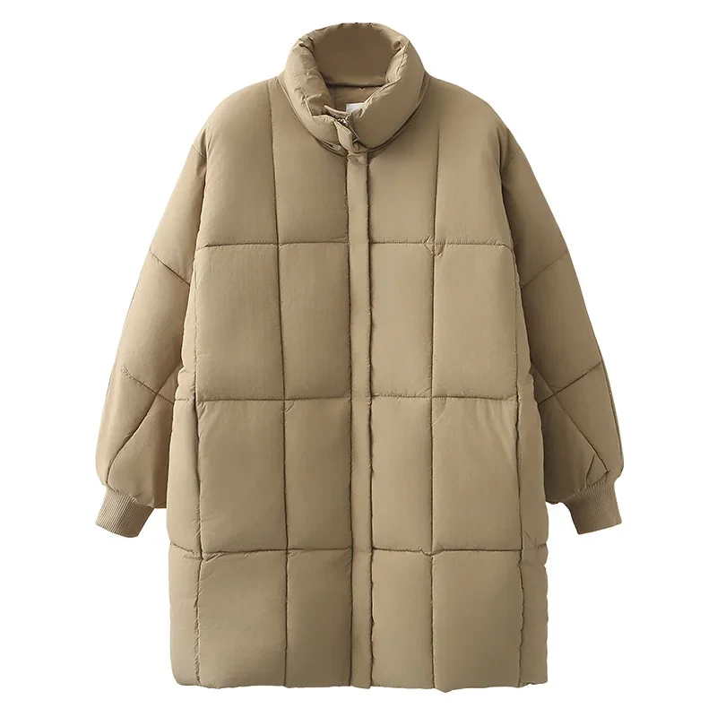 Plus Size Women Parka Winter New Loose Stand Collar Thickened Medium Long Down Cotton Jacket 8547 - Afbeelding 6