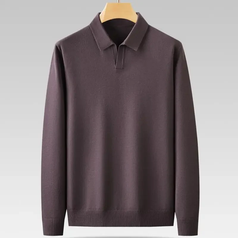 8XL 7XL 6XL Soft Warm Male Pullovers 2023 New Fall Winter High End Luxury Wool Sweater Men Long Sleeve Lapel Mens Sweaters - Afbeelding 8