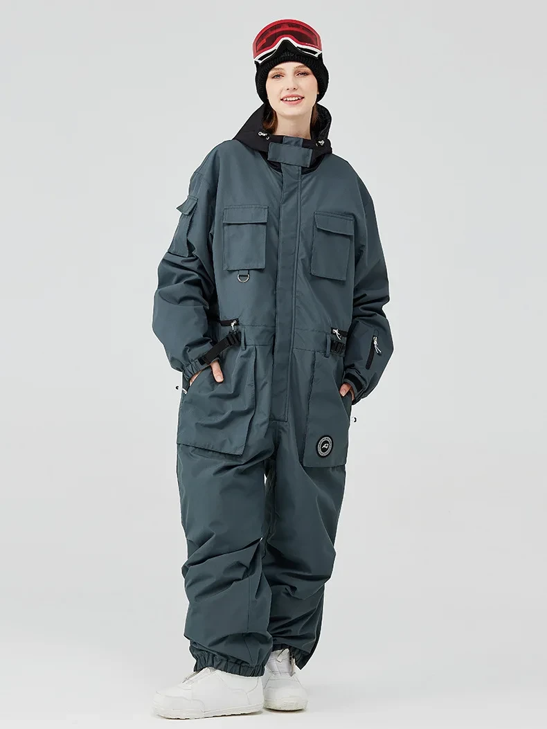 One-piece Ski Suit for Women And Men Thickening Snowboard Overalls Winter Windproof Waterproof Jumpsuit Clothing Skiing Suit