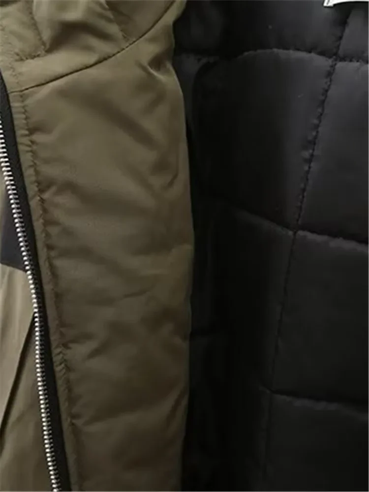 Plus Size Women's Clothing New Winter Jacket Long Sleeve Hooded Zipped Windproof Warm Coat With Cotton And Thickened Interlayer - Afbeelding 5