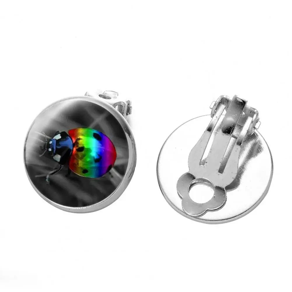 Women's Ear Clips Cute Anti-rust Ladies Glass Ladybug Earrings Hoop Dot Earrings Jewelry Women Clip Earrings Daily Wear - Afbeelding 13