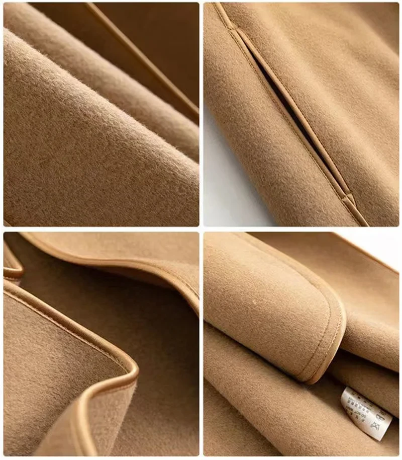 High-Quality Spring And Autumn Wool High-End Double-Sided Cashmere Coat Women's New Fashion Style Elegant Wool Windbreaker Lady - Afbeelding 6