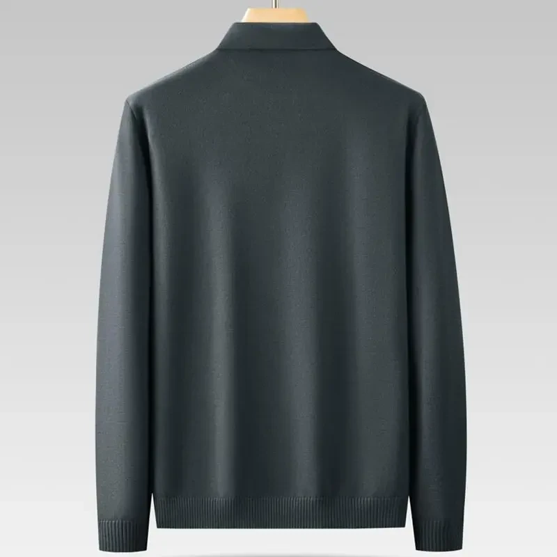 8XL 7XL 6XL Soft Warm Male Pullovers 2023 New Fall Winter High End Luxury Wool Sweater Men Long Sleeve Lapel Mens Sweaters - Afbeelding 5