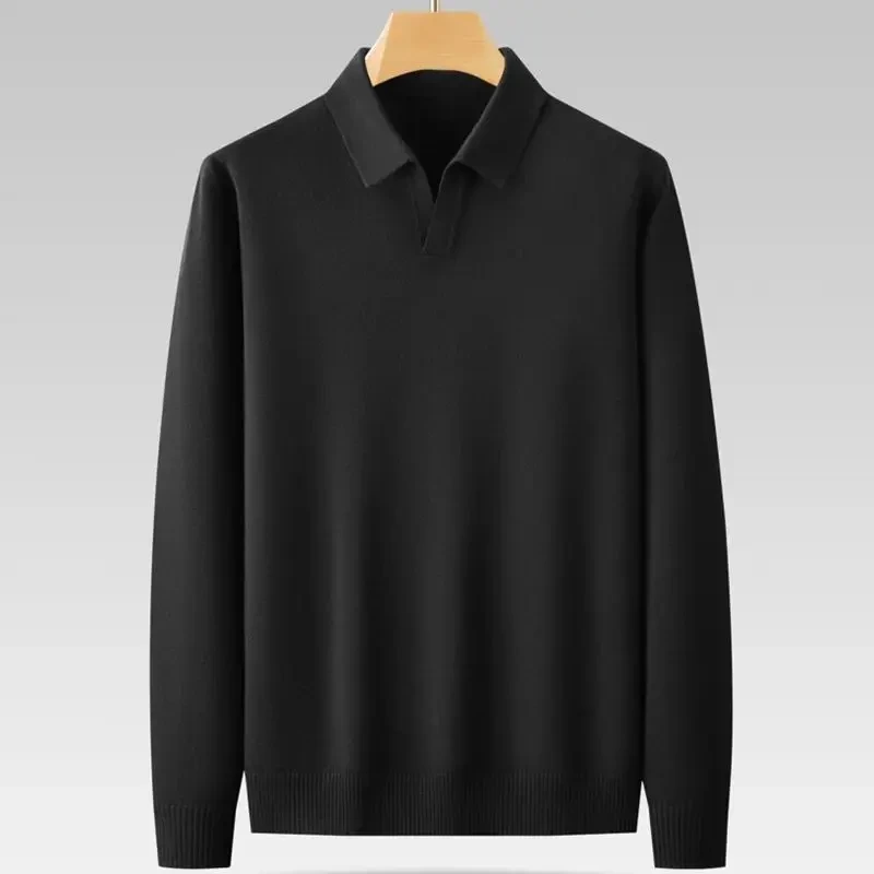 8XL 7XL 6XL Soft Warm Male Pullovers 2023 New Fall Winter High End Luxury Wool Sweater Men Long Sleeve Lapel Mens Sweaters - Afbeelding 7