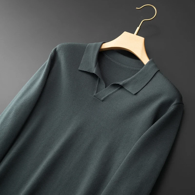 8XL 7XL 6XL Soft Warm Male Pullovers 2023 New Fall Winter High End Luxury Wool Sweater Men Long Sleeve Lapel Mens Sweaters - Afbeelding 6