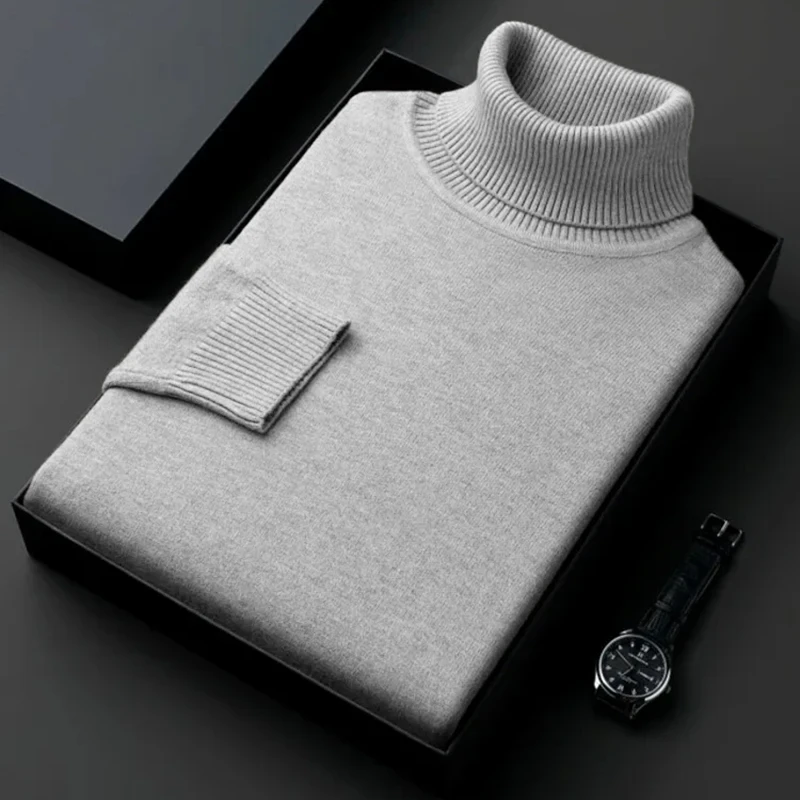 Sweatwear Mens Anti-pilling High Quality Knitted Turtleneck Sweater Slim Fit Long Sleeve Pullover Solid Color Trend Men Clothing - Afbeelding 12
