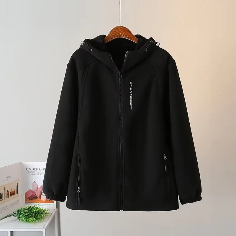 Plus Size Women's Clothing Autumn And Winter Hoodies & Sweatshirt Long Sleeve Zipper Polar Fleece Thick Casual Sports Sweatshirt - Afbeelding 7