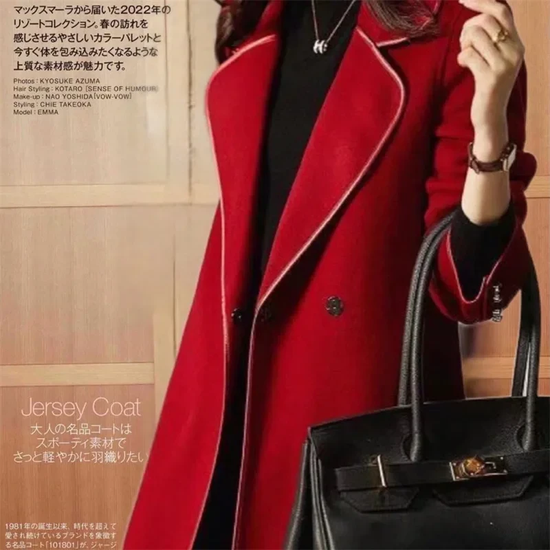 High-Quality Spring And Autumn Wool High-End Double-Sided Cashmere Coat Women's New Fashion Style Elegant Wool Windbreaker Lady - Afbeelding 2