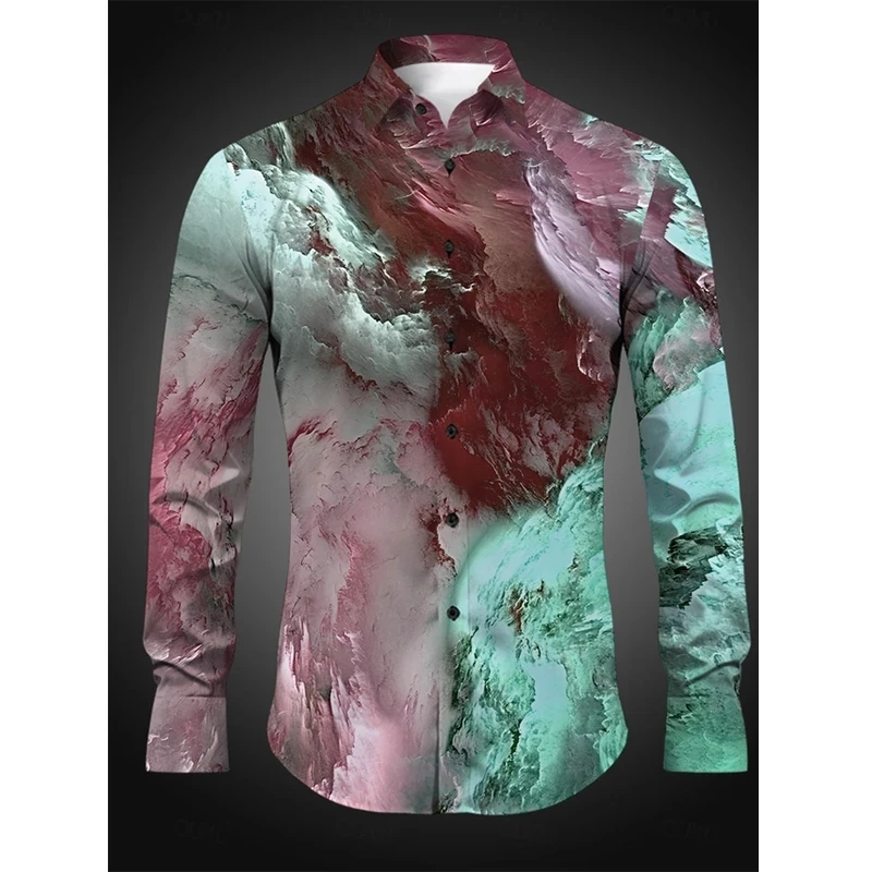 Harajuku Button Lapel Men Shirt 2024 Male High Quality Long Sleeve Shirts Casual Autumn Street Oversized Loose Clothing Blouses - Afbeelding 4