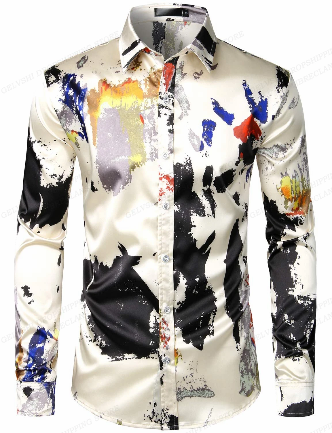 Gold Chain Hawaii Shirts Butterfly 3d Print Shirts Men Fashion Shirts Long Sleeve Beach Blouse Luxury Lapel Shirt Men's Clothing - Afbeelding 19