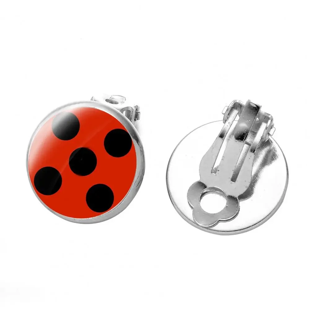 Women's Ear Clips Cute Anti-rust Ladies Glass Ladybug Earrings Hoop Dot Earrings Jewelry Women Clip Earrings Daily Wear - Afbeelding 12