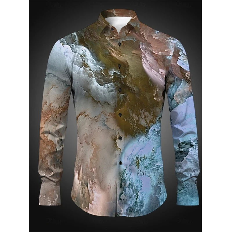 Harajuku Button Lapel Men Shirt 2024 Male High Quality Long Sleeve Shirts Casual Autumn Street Oversized Loose Clothing Blouses - Afbeelding 2