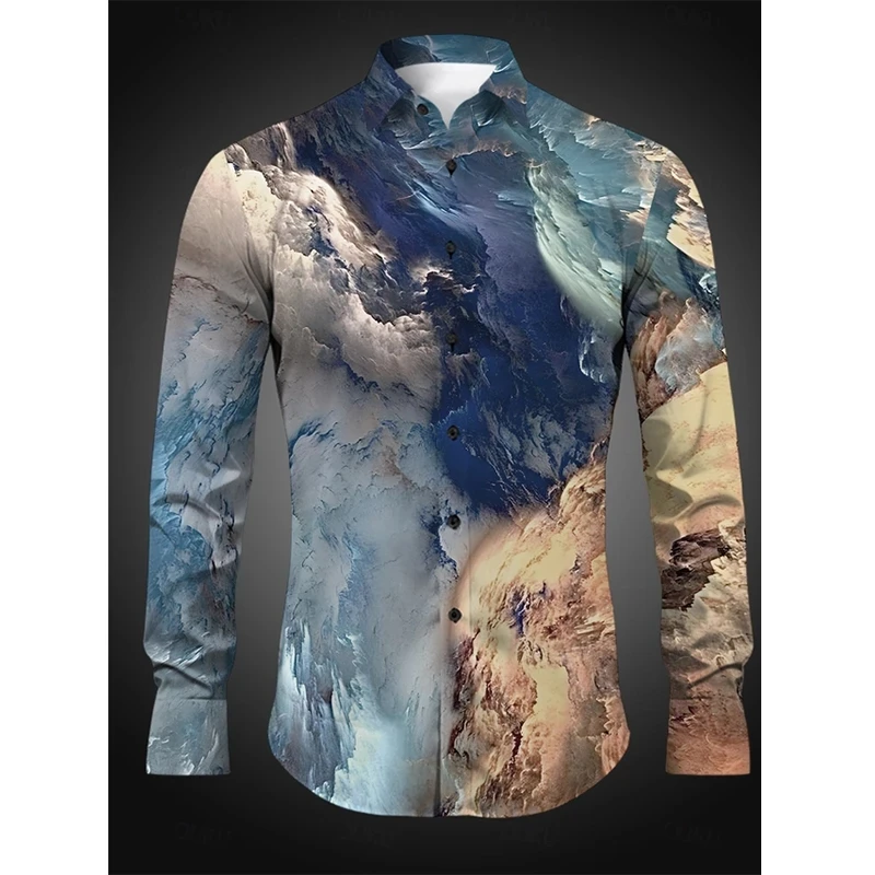 Harajuku Button Lapel Men Shirt 2024 Male High Quality Long Sleeve Shirts Casual Autumn Street Oversized Loose Clothing Blouses - Afbeelding 3